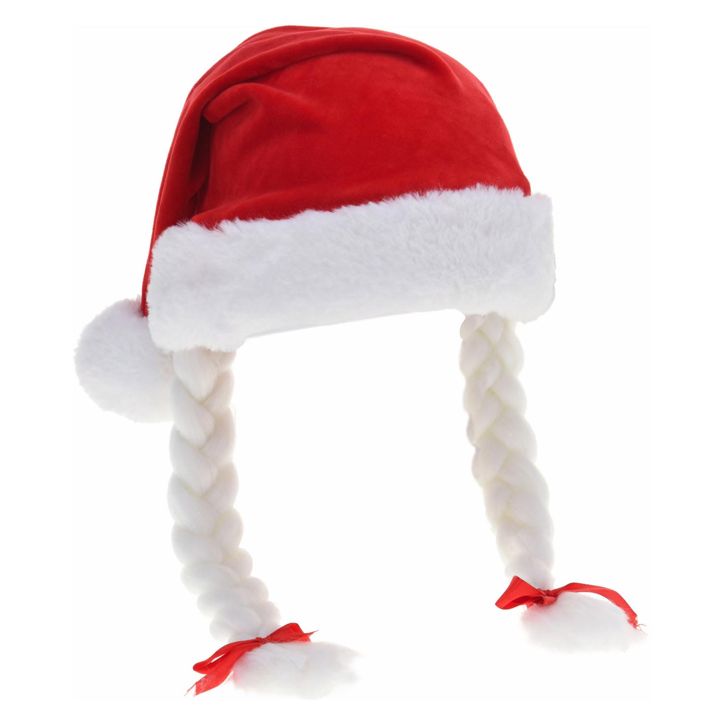 Kerstmuts Pluche met Vlechten - Klik op de afbeelding om het venster te sluiten