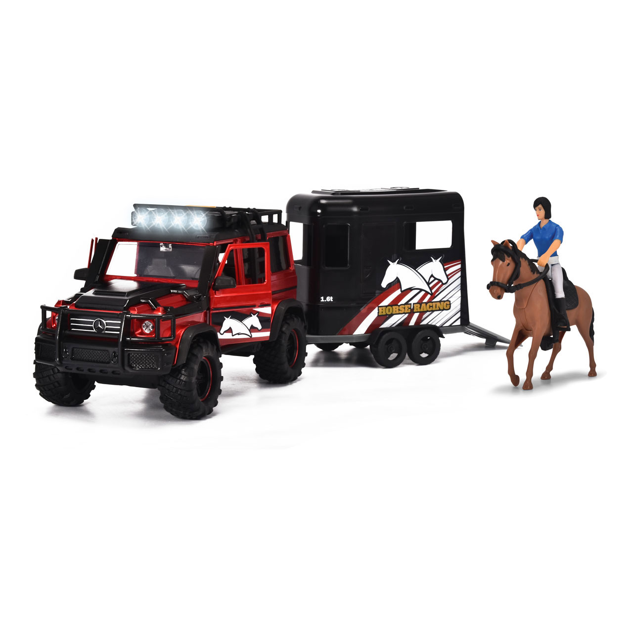 Dickie Jeep met Paardentrailer Speelset - Klik op de afbeelding om het venster te sluiten