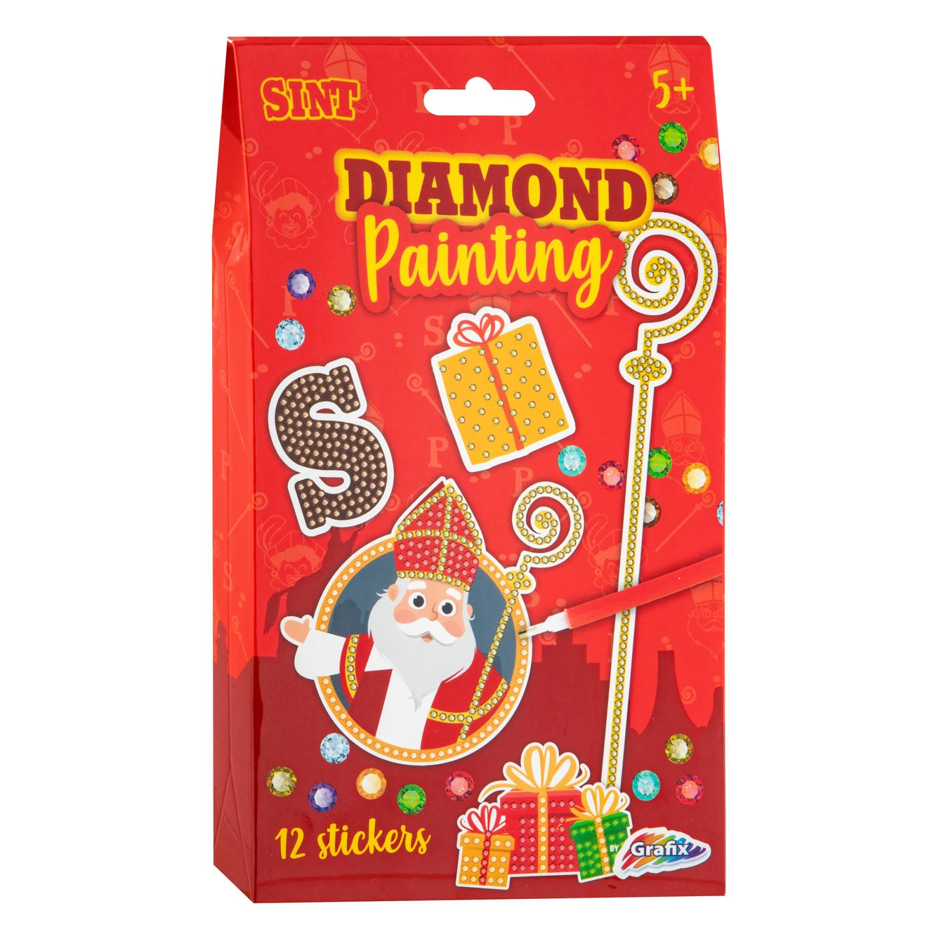 Sinterklaas Diamond Painting Stickers, 12st. - Klik op de afbeelding om het venster te sluiten