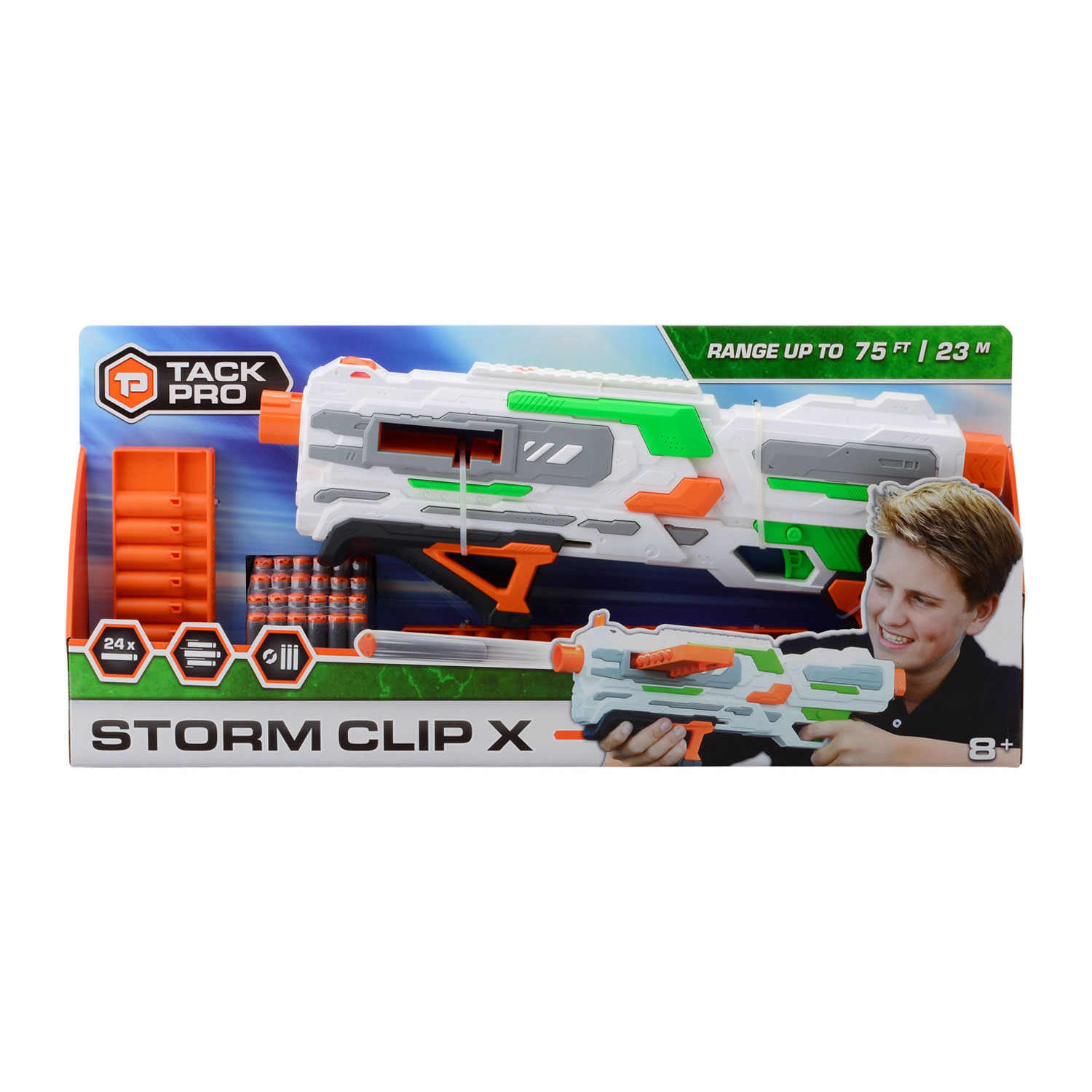 Tack Pro® Storm Clip X met 2 clips en 24 darts, 50cm - Klik op de afbeelding om het venster te sluiten