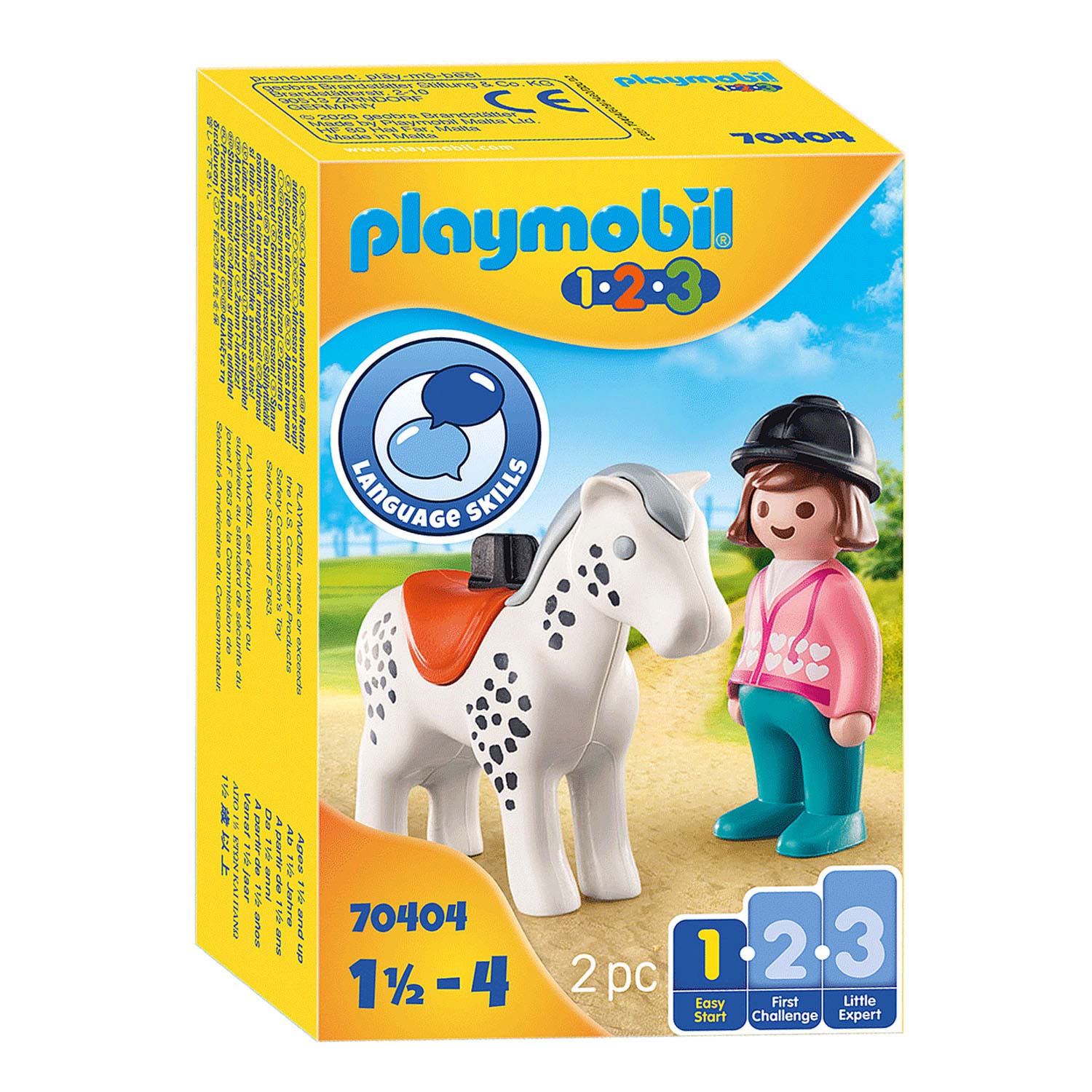 Playmobil 1.2.3. Ruiter met Paard - 70404 - Klik op de afbeelding om het venster te sluiten