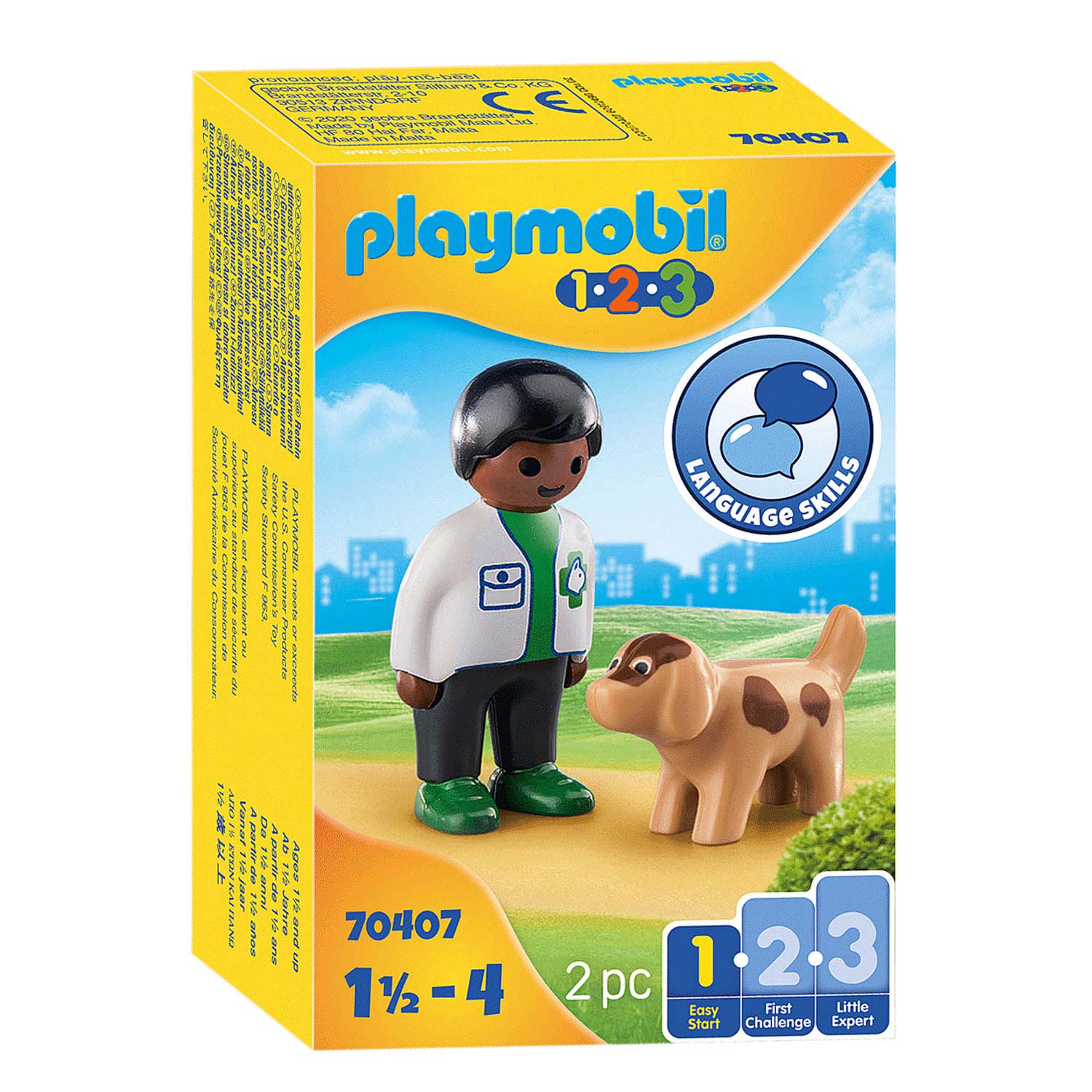 Playmobil 1.2.3. Dierenarts met Hond - 70407 - Klik op de afbeelding om het venster te sluiten