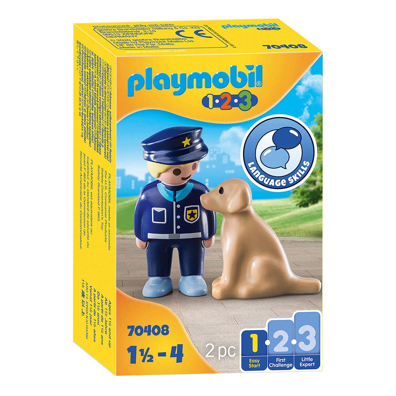 Playmobil 1.2.3. Politieman met Hond - 70408 - Klik op de afbeelding om het venster te sluiten