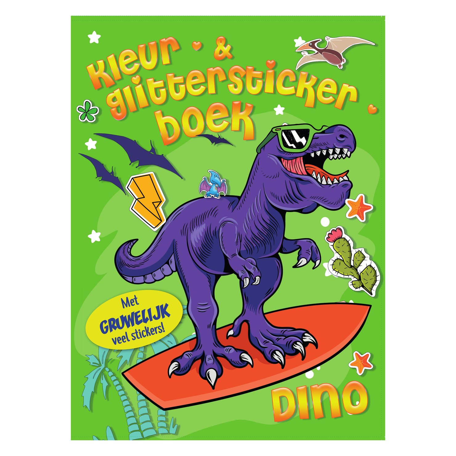 Kleur- & Glitter Stickerboek Dino - Klik op de afbeelding om het venster te sluiten