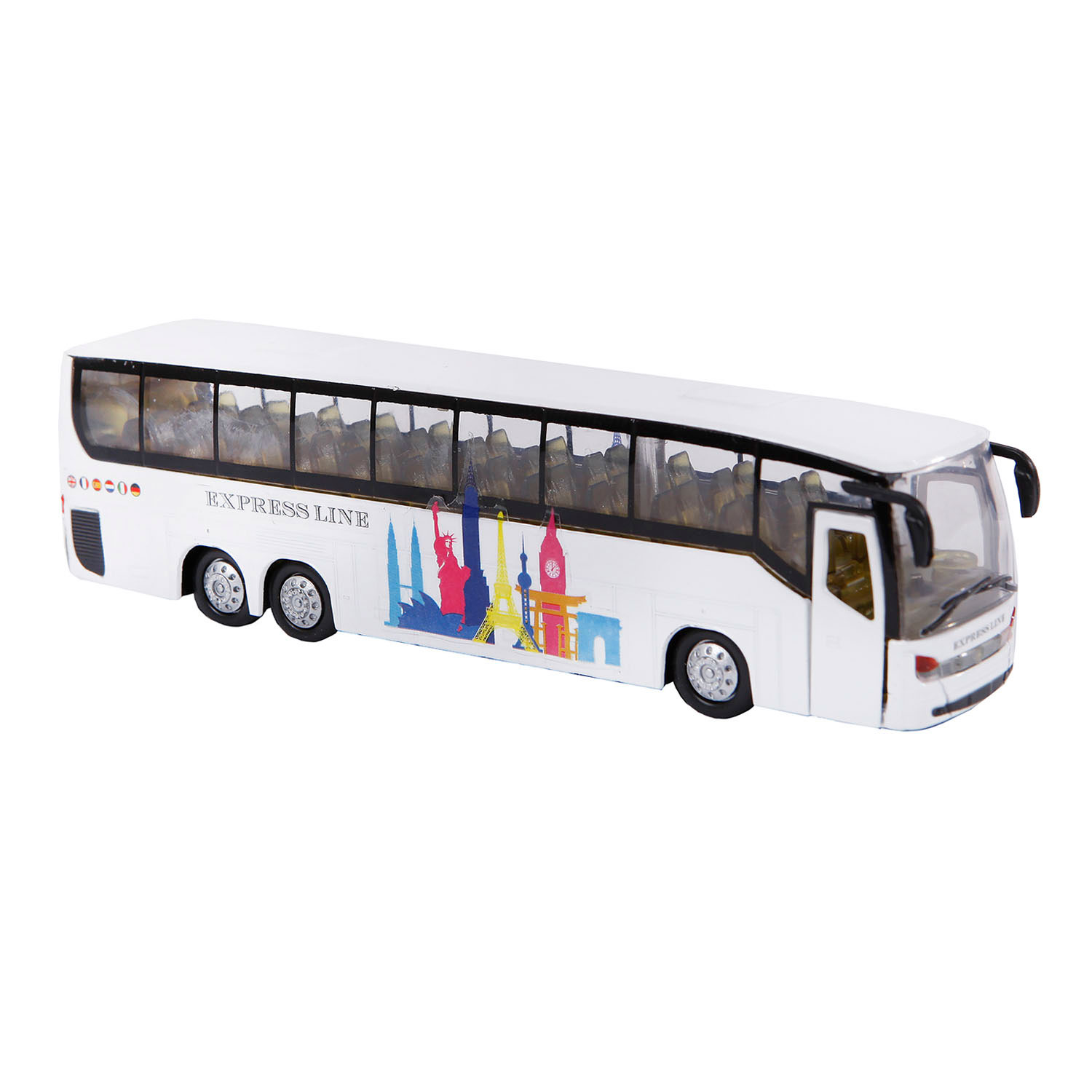 Kids Globe Die-cast Bus met Licht en Geluid, 19cm - Klik op de afbeelding om het venster te sluiten