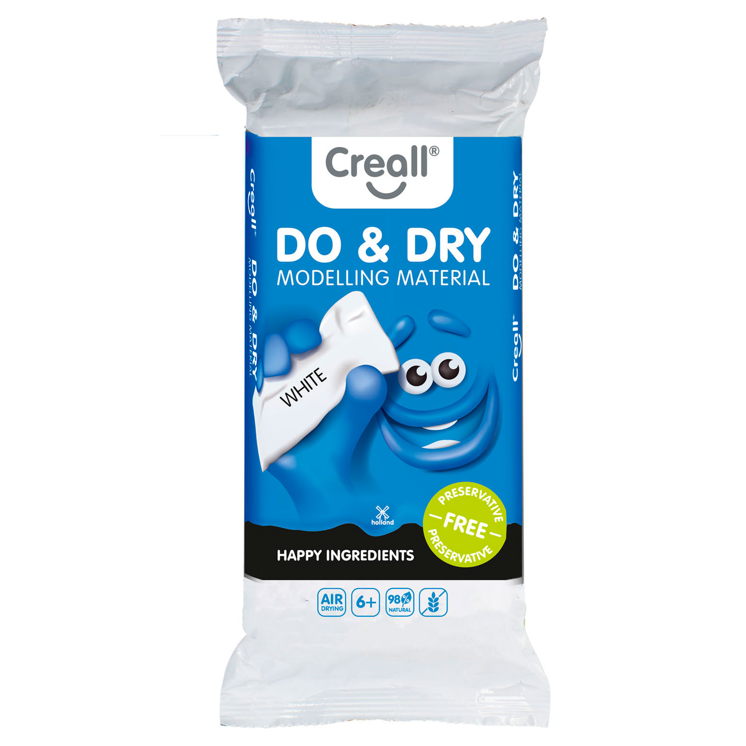 Creall Do&Dry Boetseerklei Conserveringsvrij Wit, 1000gr. - Klik op de afbeelding om het venster te sluiten