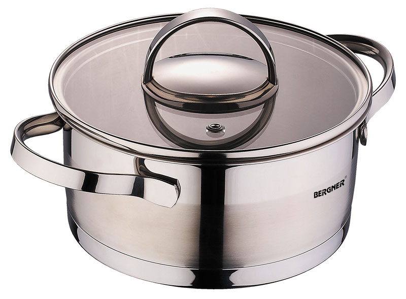 Bergner Roestvrijstalen pan met deksel (1,35 l.) Bergner Roestvrijstalen pan met deksel (1,35 l.)