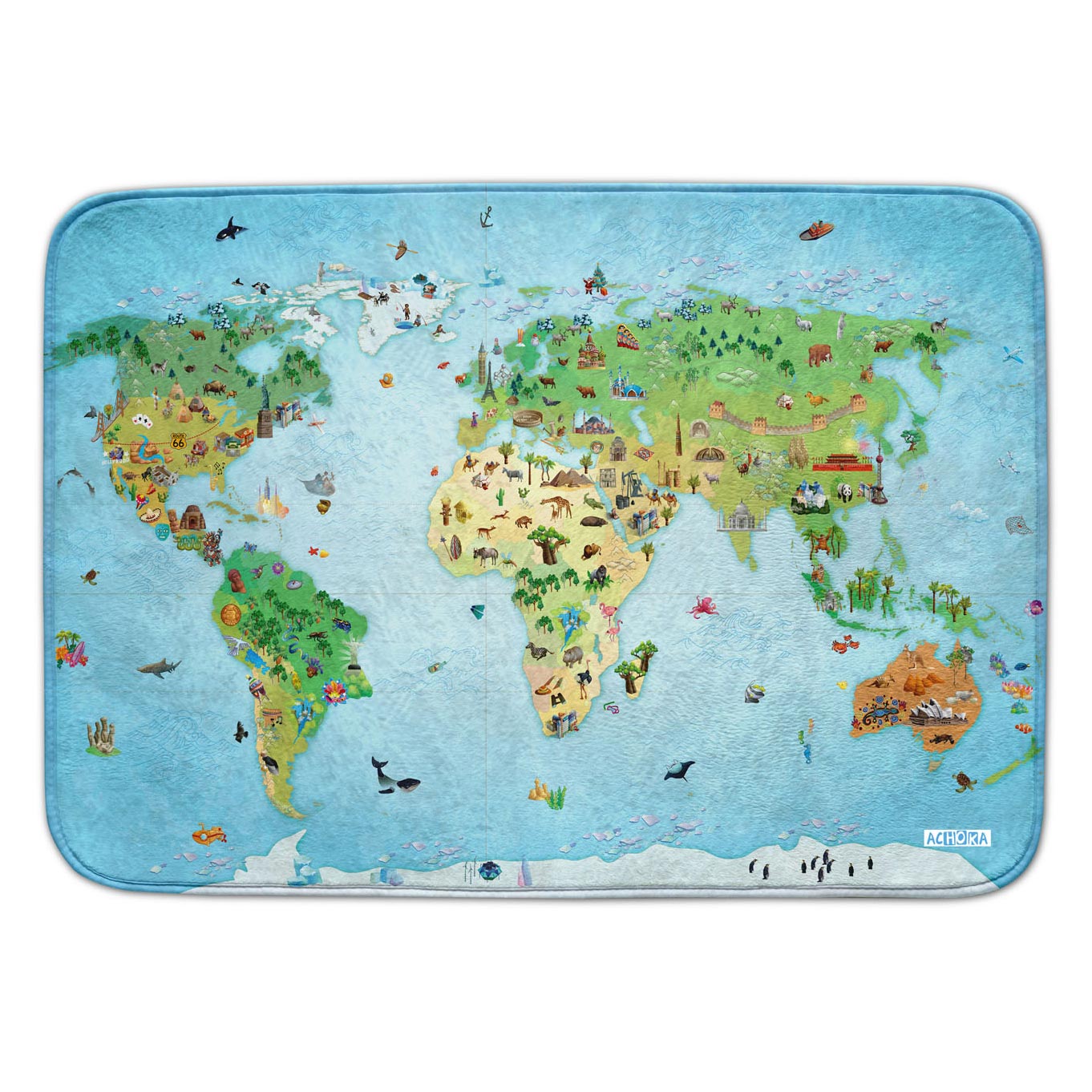 Speelkleed Rond de Wereld, 100x150cm - Klik op de afbeelding om het venster te sluiten