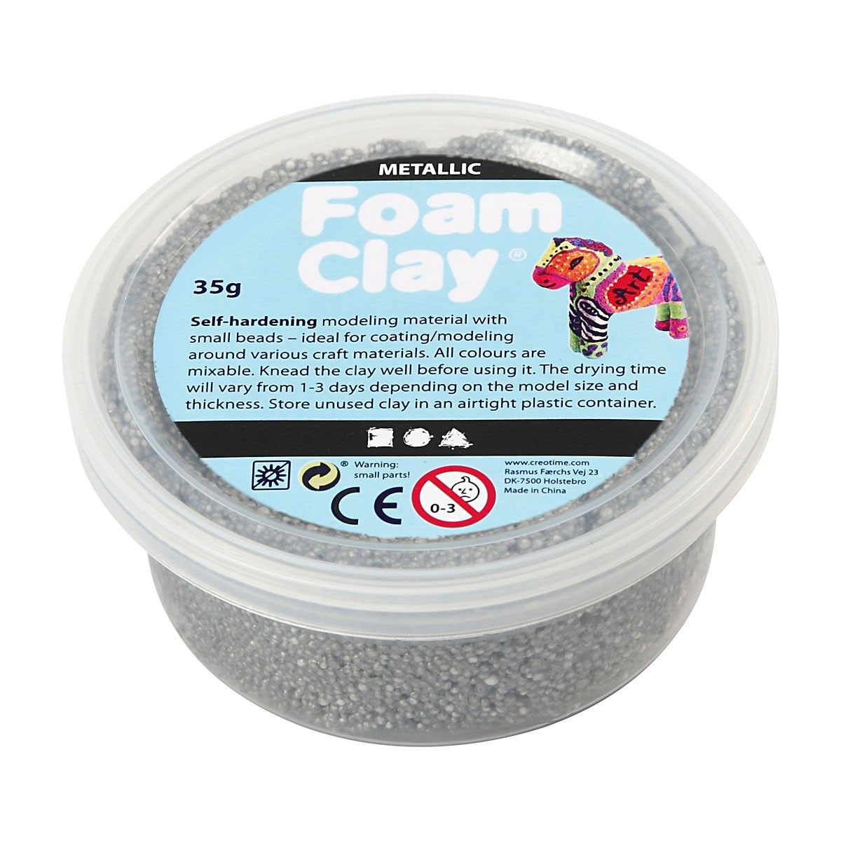 Foam Clay - Metallic Zilver, 35gr. - Klik op de afbeelding om het venster te sluiten