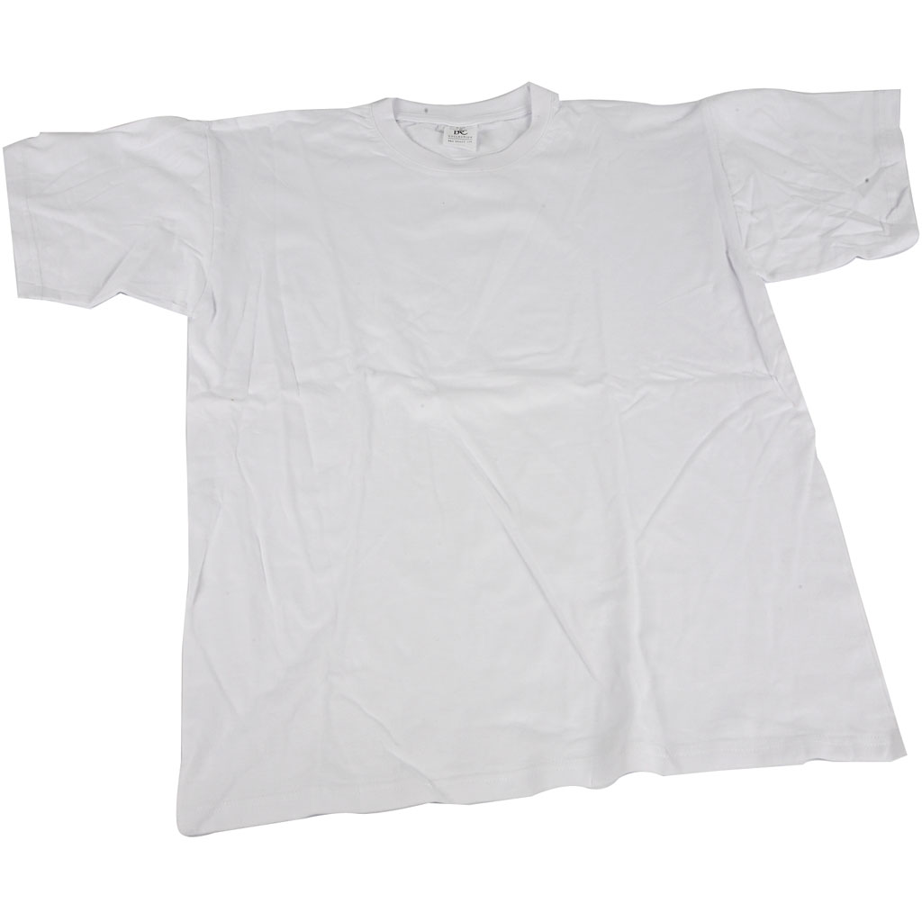 T-shirt Wit met Ronde Hals Katoen, 9-11 jaar - Klik op de afbeelding om het venster te sluiten