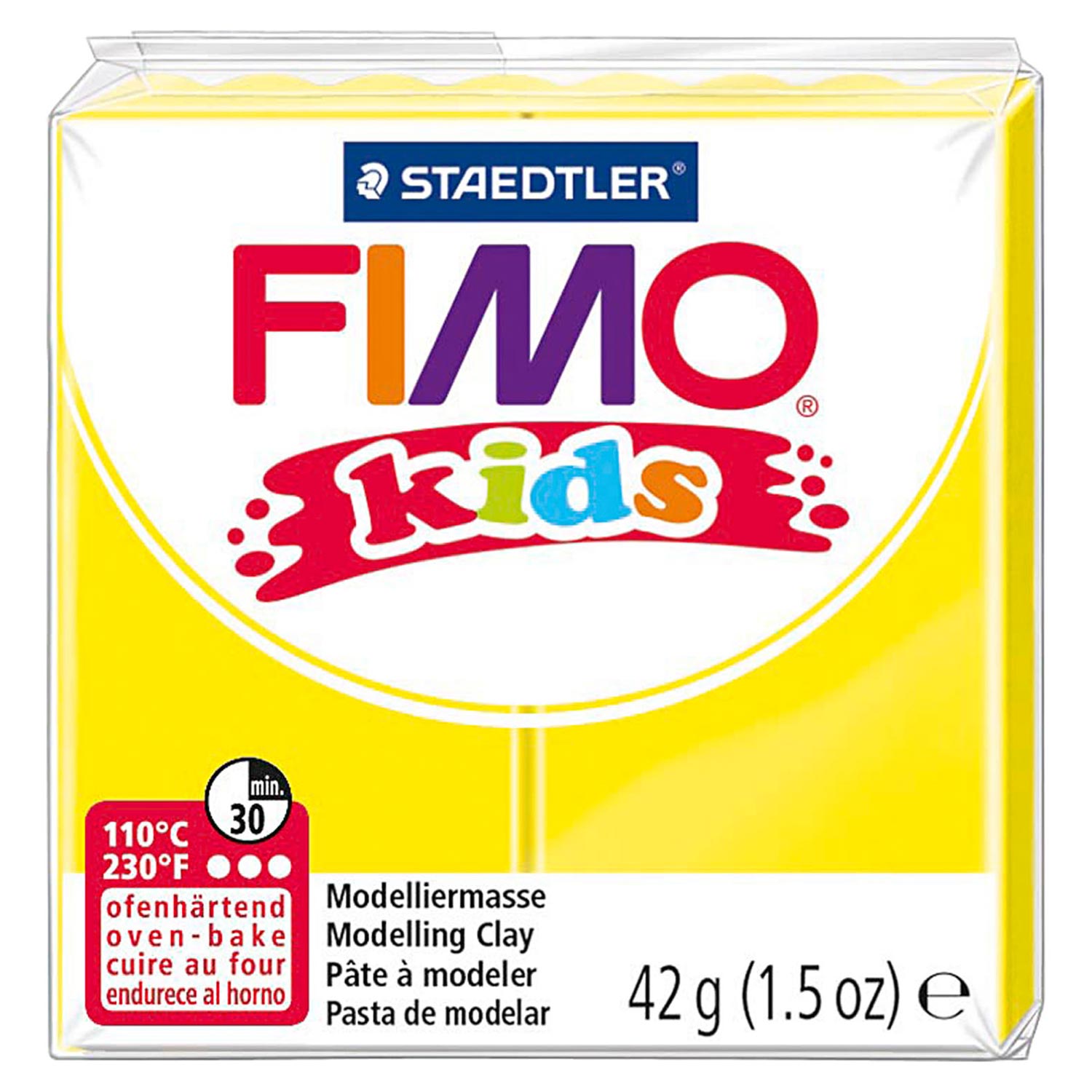 FIMO Kids Boetseerklei Geel, 42gr - Klik op de afbeelding om het venster te sluiten