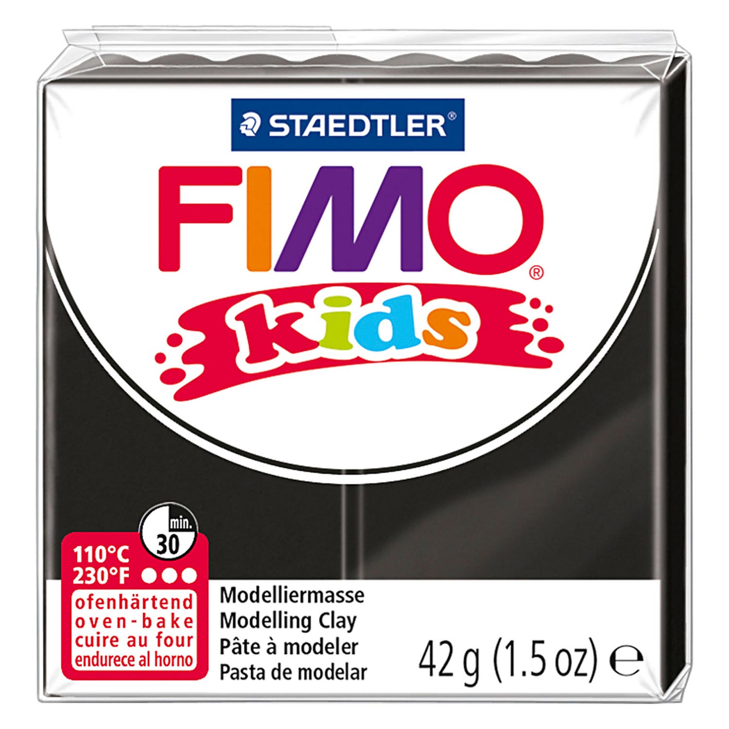 FIMO Kids Boetseerklei Zwart, 42gr - Klik op de afbeelding om het venster te sluiten