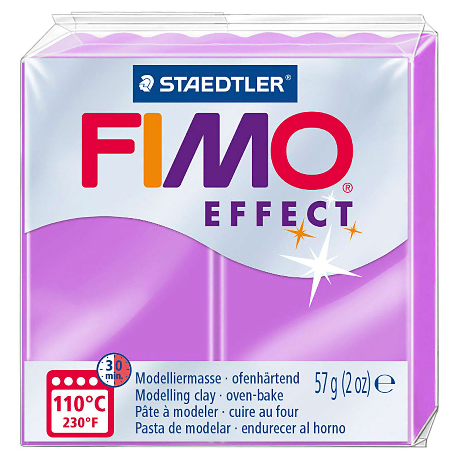 FIMO Effect Boetseerklei Neon Paars, 57gr - Klik op de afbeelding om het venster te sluiten