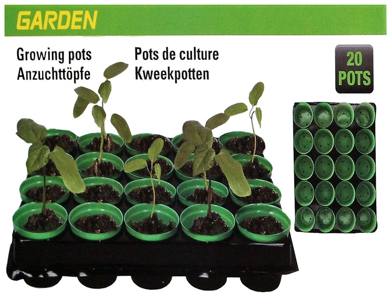 Kweekpotten, 20 stuks in tray Kweekpotten, 20 stuks in tray