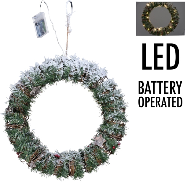 Kerstkrans 40 cm - 30LED's Kerstkrans 40 cm - 30LED's