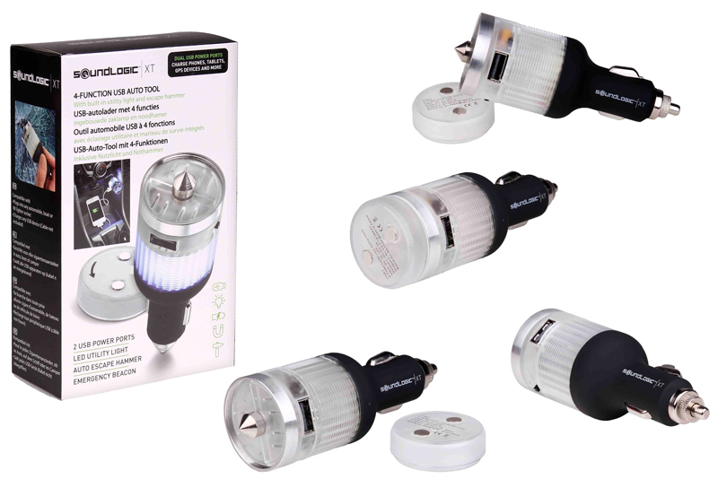 Soundlogic USB-autolader met 4 funkties Soundlogic USB-autolader met 4 funkties
