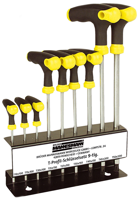 Brüder Mannesmann Torx T-grepen (set 9 stuks) in standaard Brüder Mannesmann Torx T-grepen (set 9 stuks) in standaard