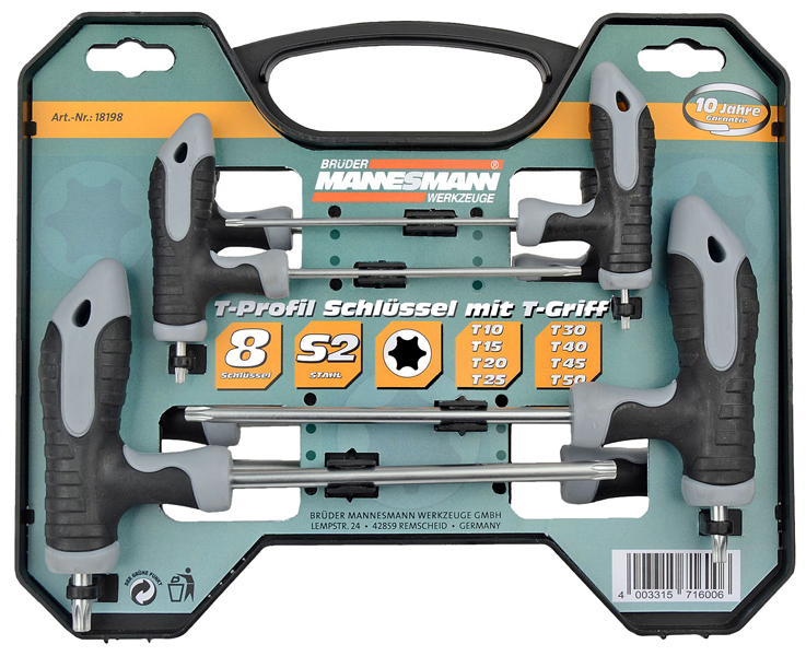 Brüder Mannesmann Torx T-greepset (18 delig) Brüder Mannesmann Torx T-greepset (18 delig)