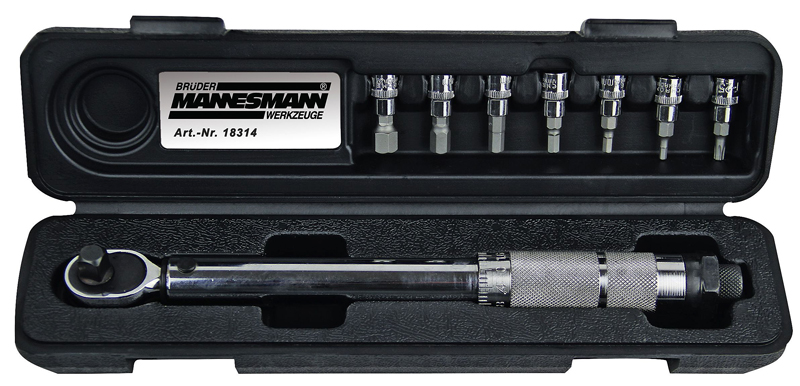Brüder Mannesmann Momentsleutel 1/4" aansluiting (8 delig) in cassette Brüder Mannesmann Momentsleutel 1/4" aansluiting (8 delig) in cassette