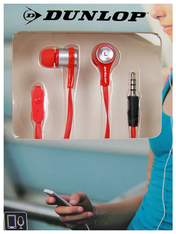 Dunlop In-ear sport oordopjes rood Dunlop In-ear sport oordopjes rood