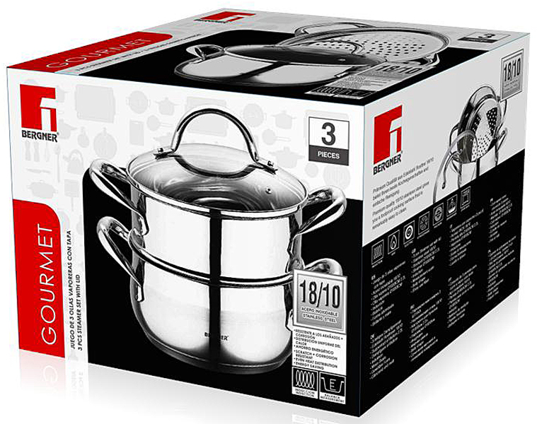 Bergner RVS 18/10 Stoompan 18cm - 2,2 liter Bergner RVS 18/10 Stoompan 18cm - 2,2 liter