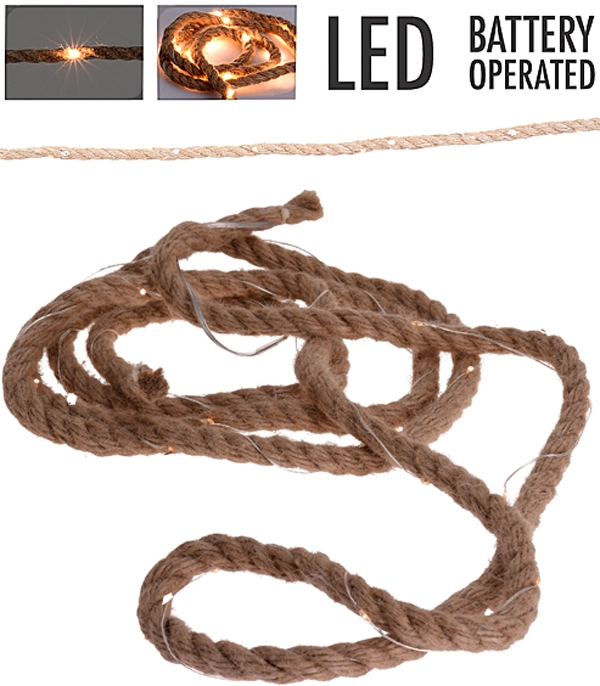 Jute touw met ledverlichting - 1.50 meter Jute touw met ledverlichting - 1.50 meter