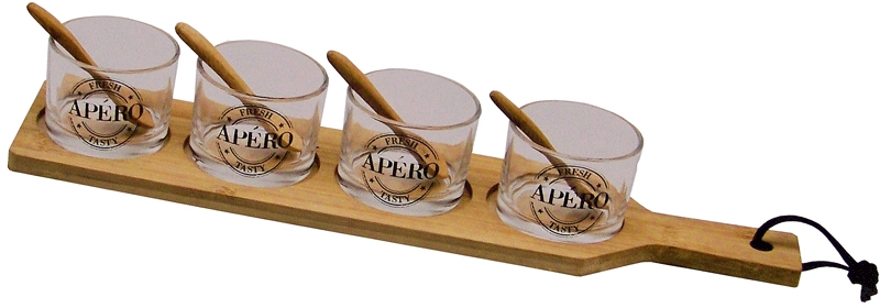 Amuse-Tapasset met bamboe dienblad Amuse-Tapasset met bamboe dienblad