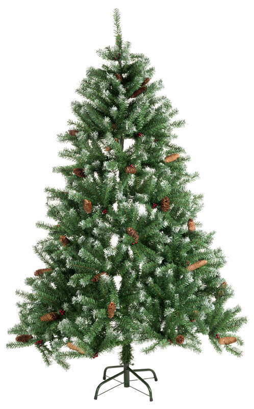 Kerstboom 150cm 415 tips met sneeuw en dennenappels Kerstboom 150cm 415 tips met sneeuw en dennenappels