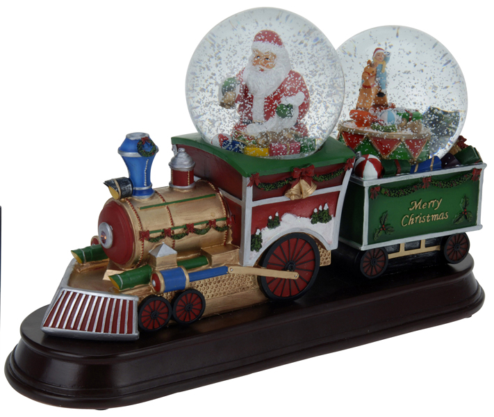 Kersttrein met 2 sneeuwbollen Kersttrein met 2 sneeuwbollen