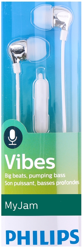 Philips SHE3705WT/00 Vibes In-ear oordopjes met microfoon wit Philips SHE3705WT/00 Vibes In-ear oordopjes met microfoon wit