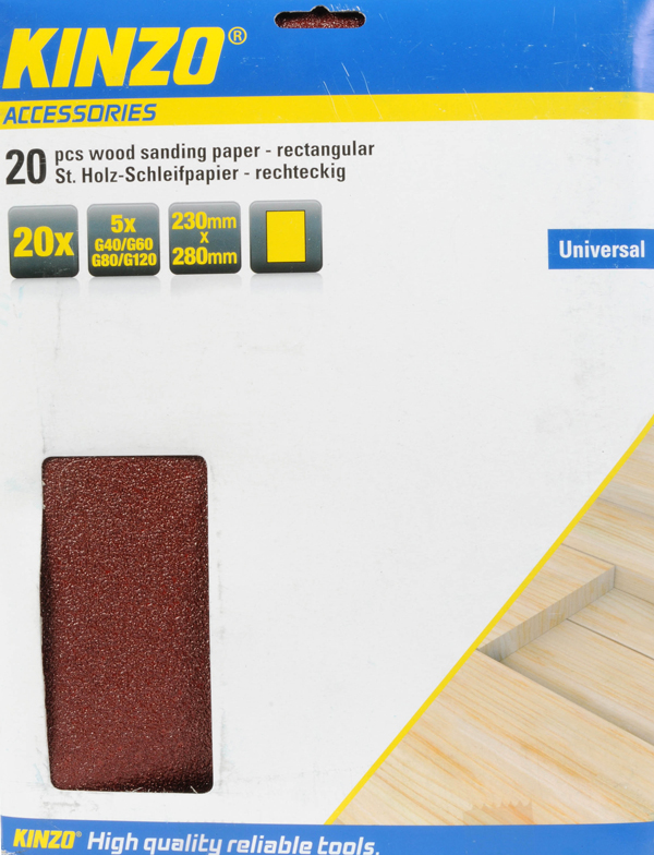 Kinzo Universeel schuurpapier, set 20 stuks Kinzo Universeel schuurpapier, set 20 stuks