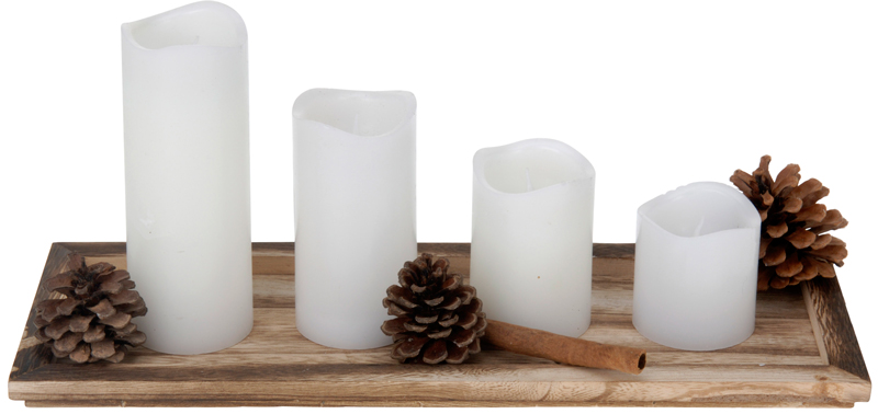 Deco set met 4 LED-kaarsen Deco set met 4 LED-kaarsen