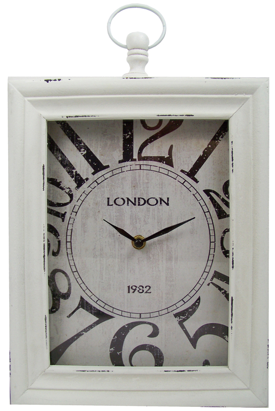 Home & Styling Wand / tafelklok "London" 30x24x6 (wit) Home & Styling Wand / tafelklok "London" 30x24x6 (wit)