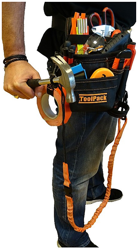 ToolPack Gereedschapsgordel met elastische veiligheidslijn ToolPack Gereedschapsgordel met elastische veiligheidslijn