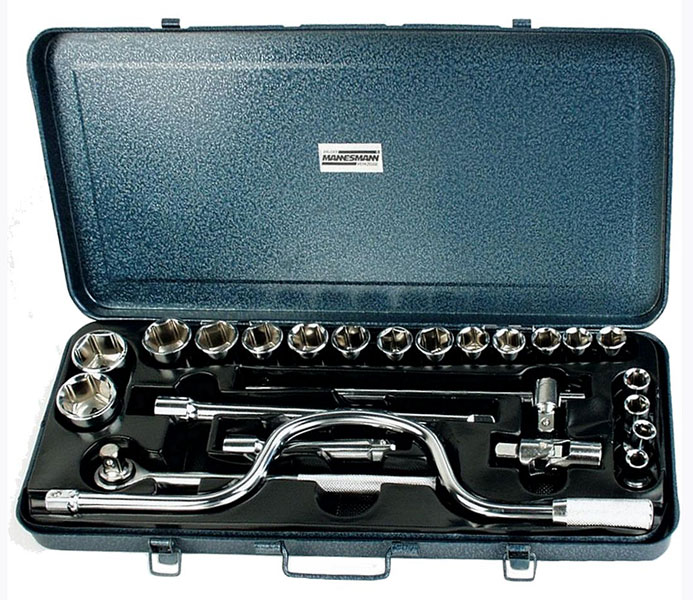 Brüder Mannesmann Doppendoos 1/2" aansluiting (24 dlg) in koffer Brüder Mannesmann Doppendoos 1/2" aansluiting (24 dlg) in koffer