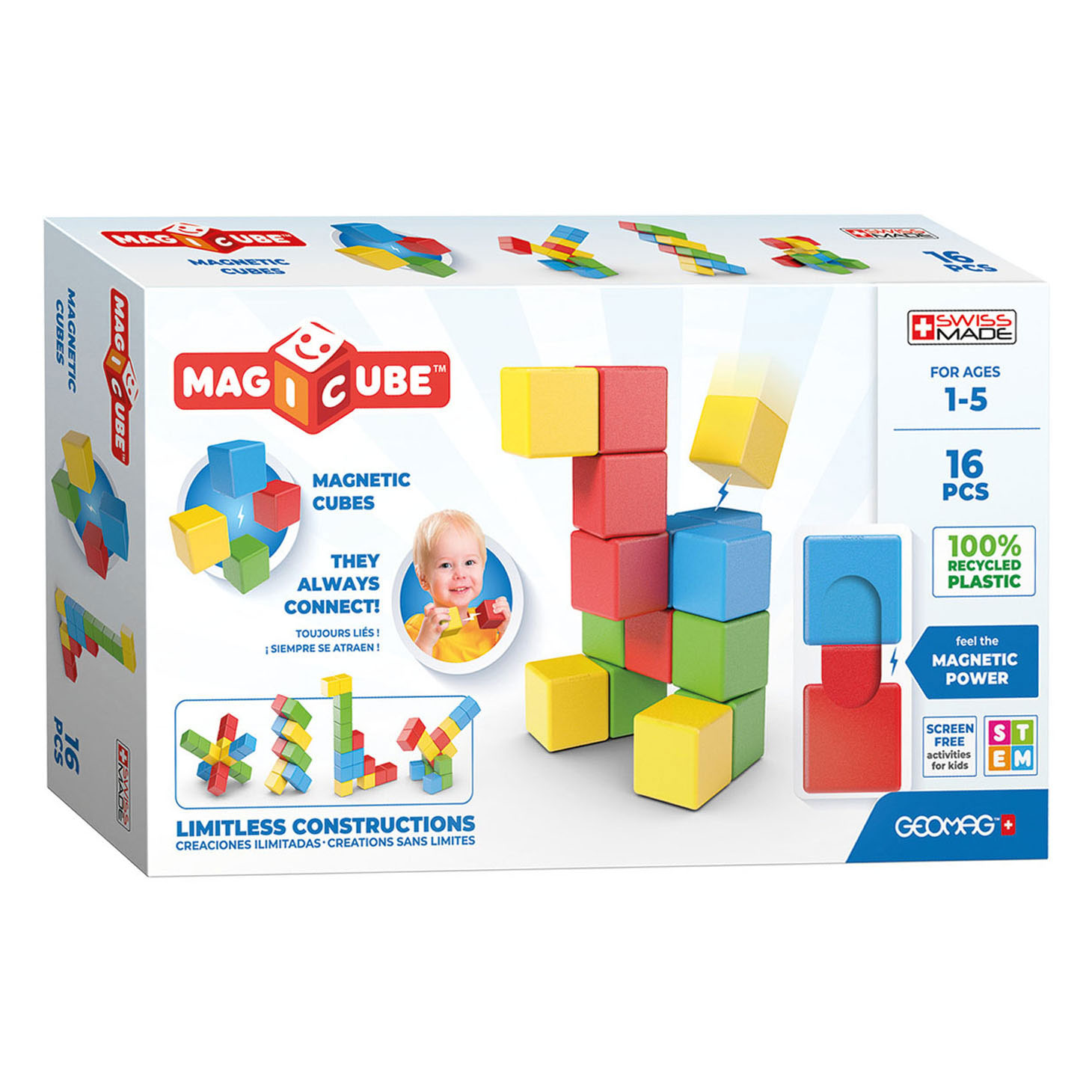 Geomag Magicube FullColor Recycled Try Me, 16dlg.