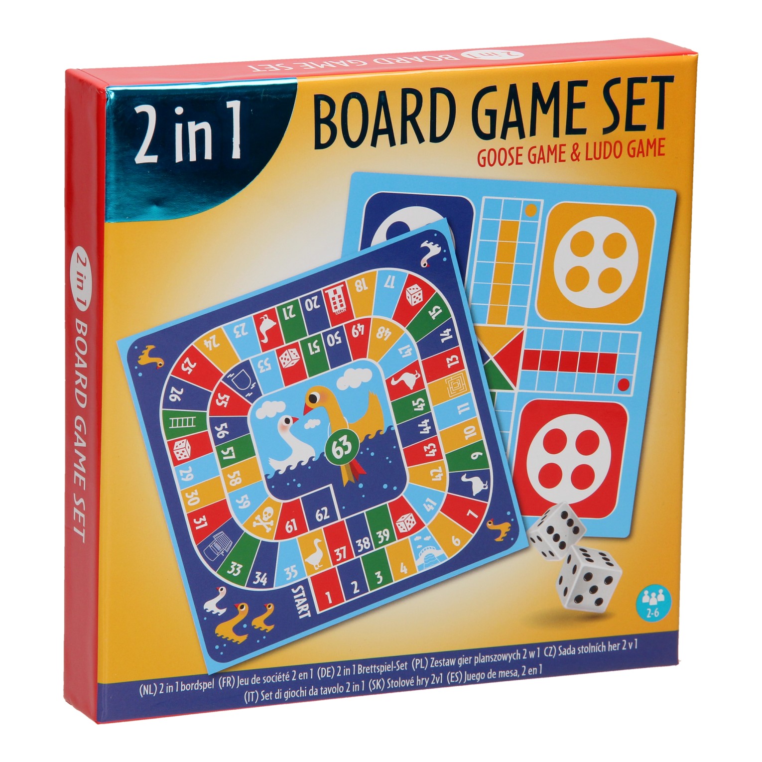 Kinderspel Ludo/Ganzenbord 2in1