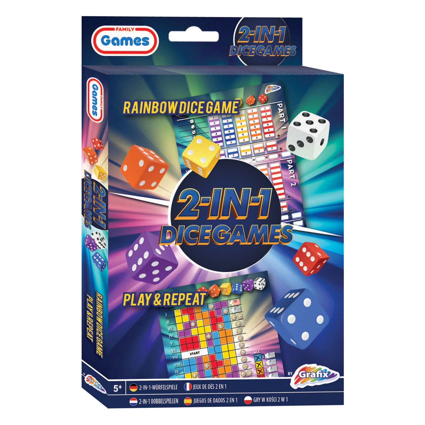 Dobbelspellen 2in1 (Rainbow Dice & Play and Repeat)