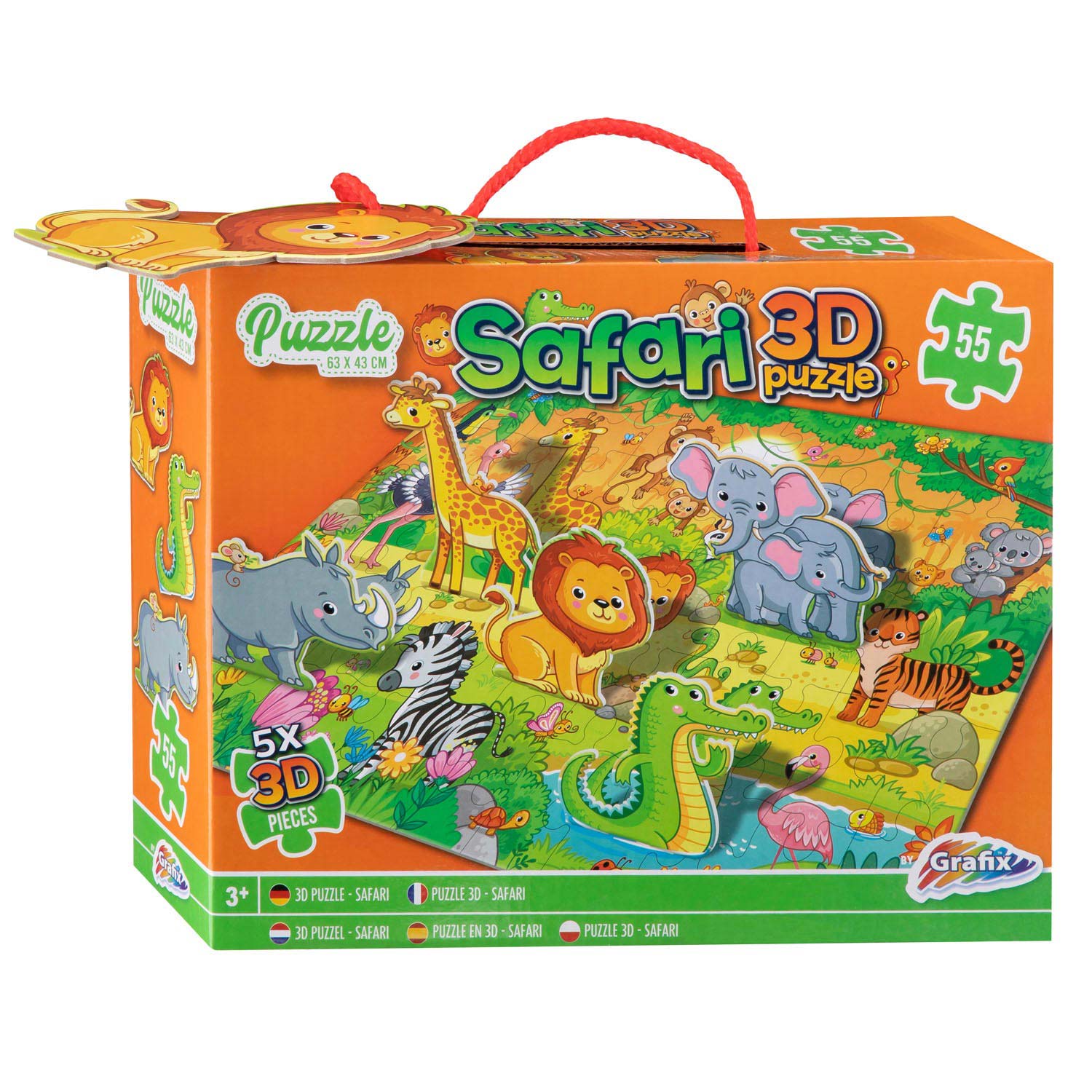 3D Vloerpuzzel Safari, 55dlg.