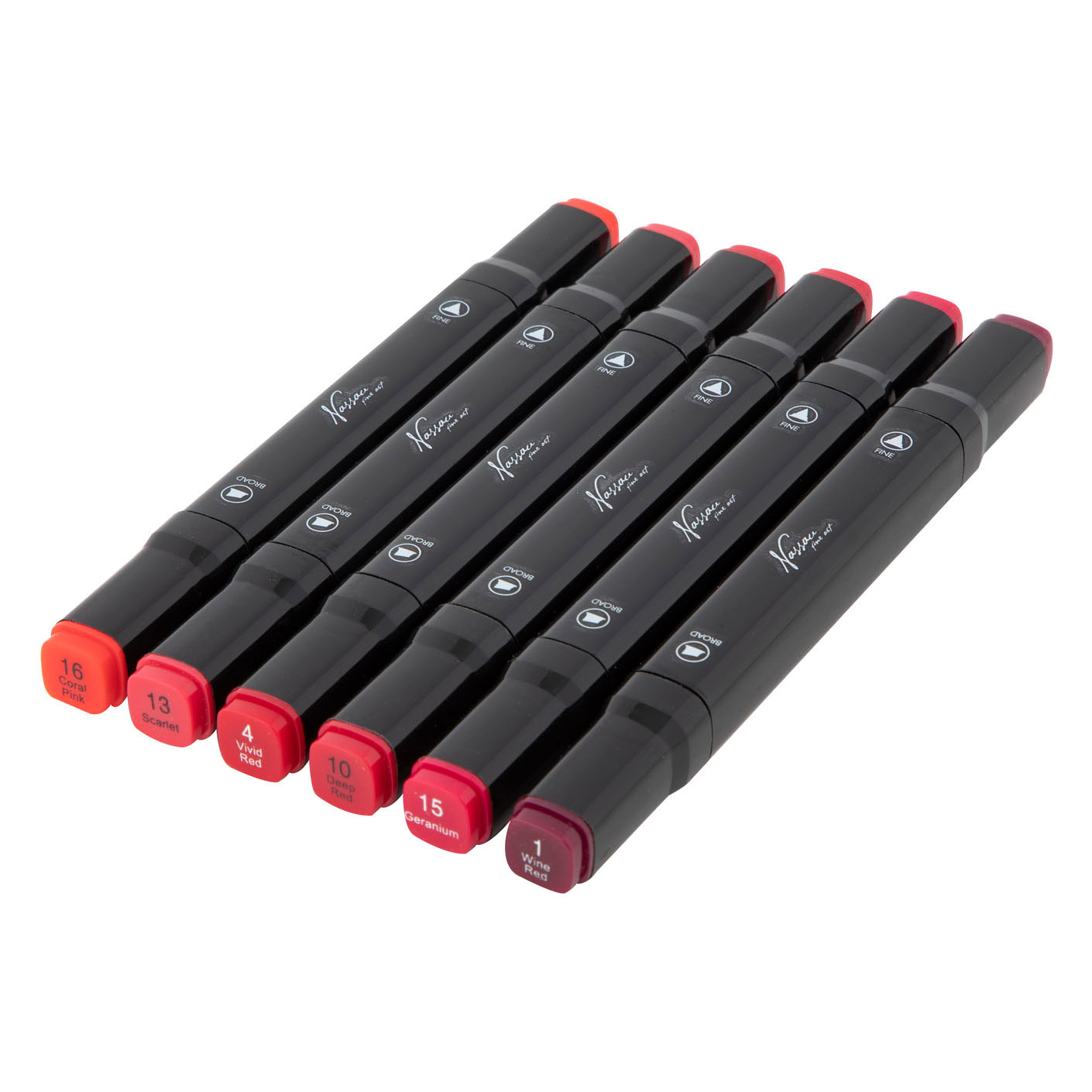 Nassau Dual Tip Markers Rood, 6st.