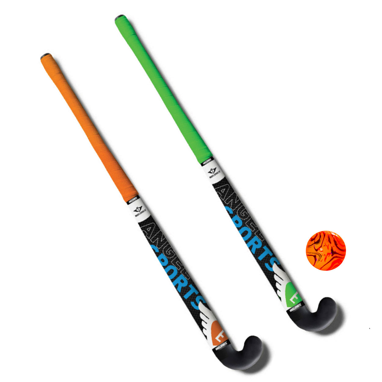 Hockeyset Oranje en Groen 30''