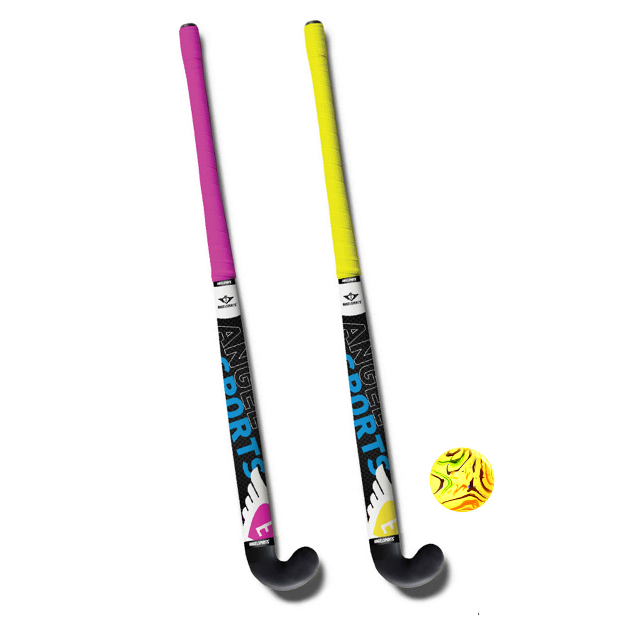 Hockeyset Roze en Geel 33''