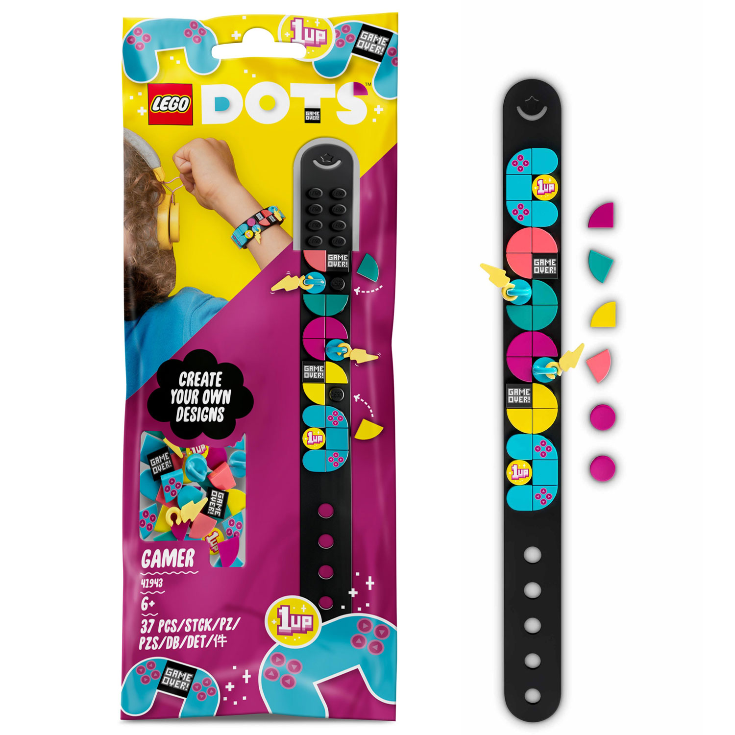 LEGO DOTS 41943 Gamer Armband met Bedeltjes