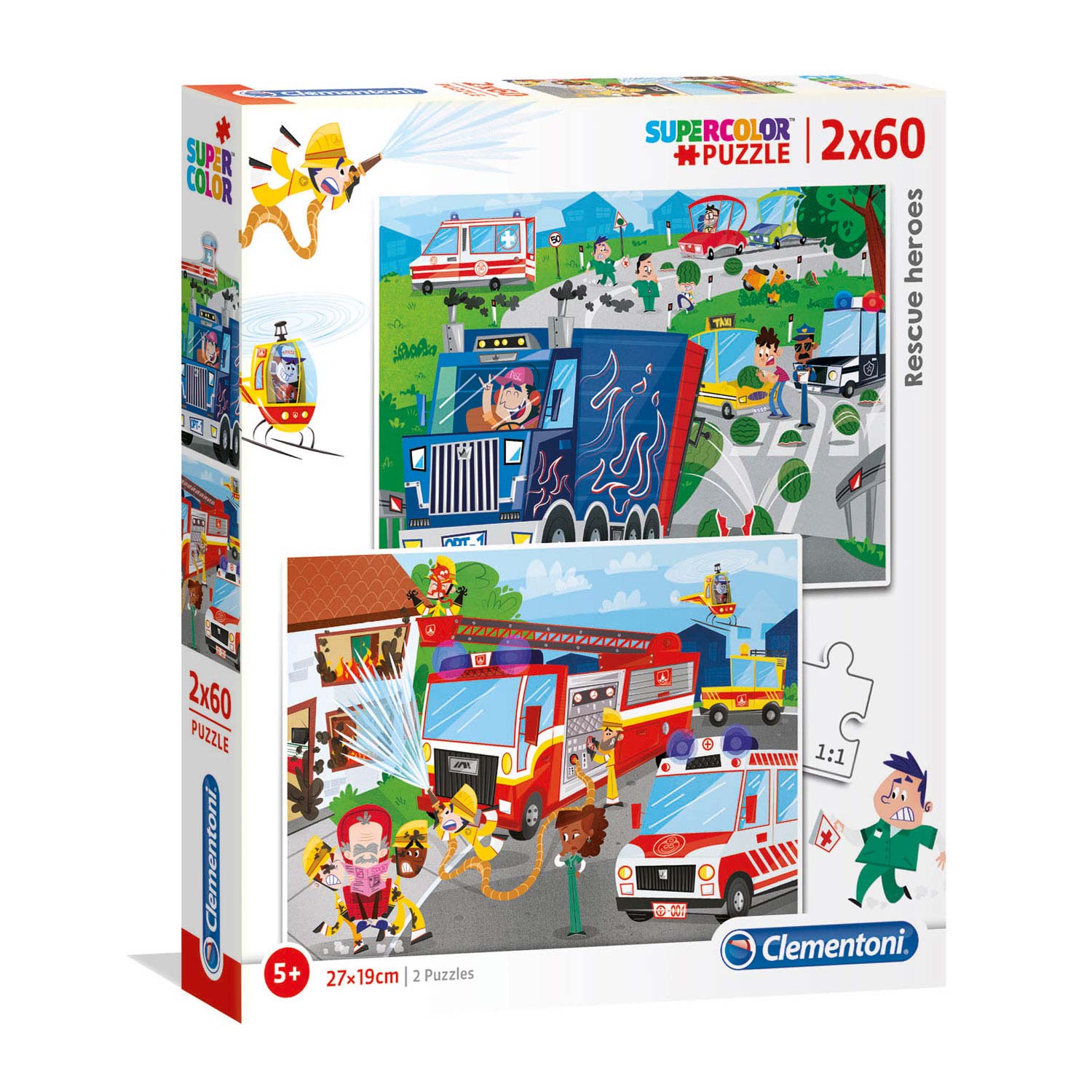 Clementoni Puzzel Brandweer en Politie, 2x60st.