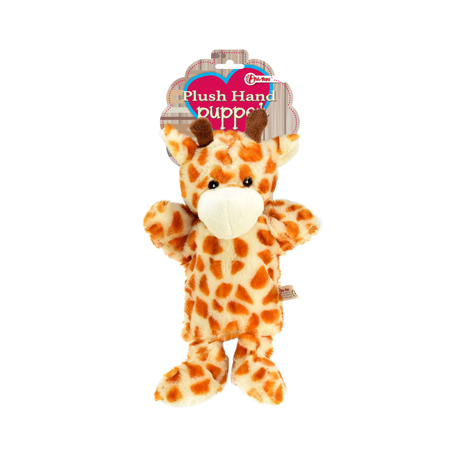 Pluchen Handpop - Giraffe - Klik op de afbeelding om het venster te sluiten