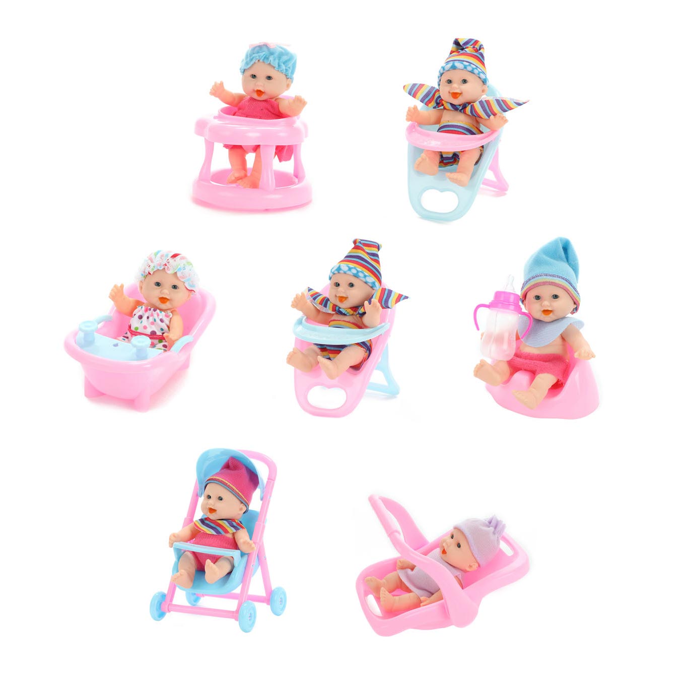 Beau Mini Babypop Zittend, 12cm