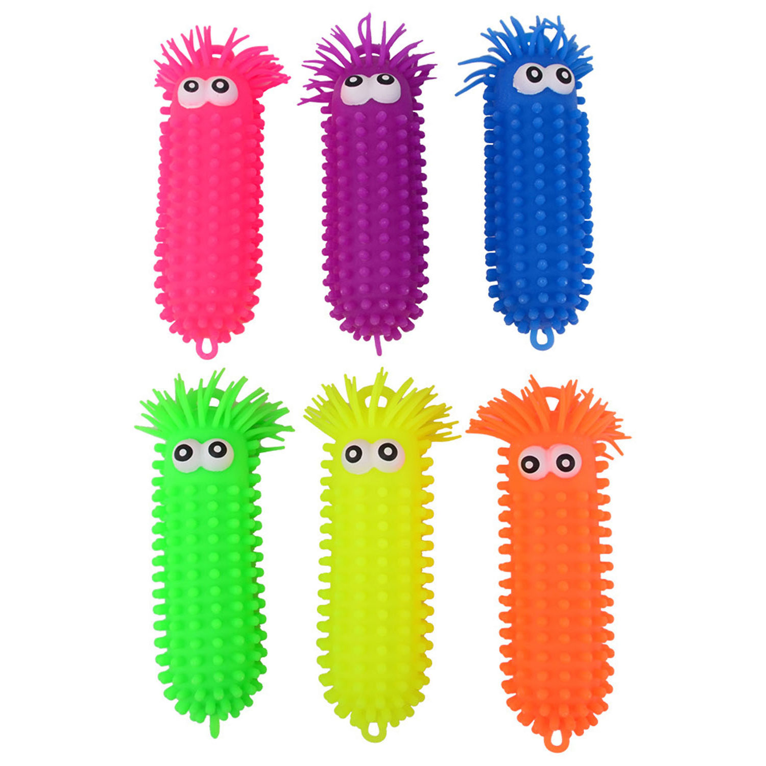 Fluffy Worm Groot met Ogen, 28cm