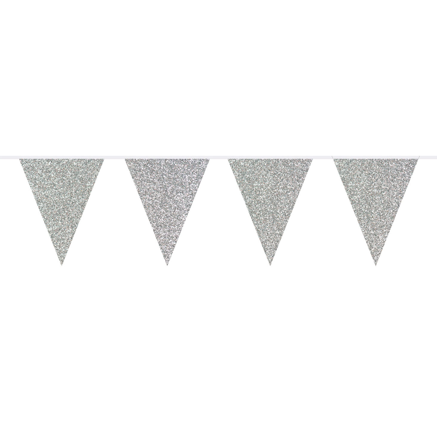 Vlaggenlijn Glitter Zilver, 6mtr.