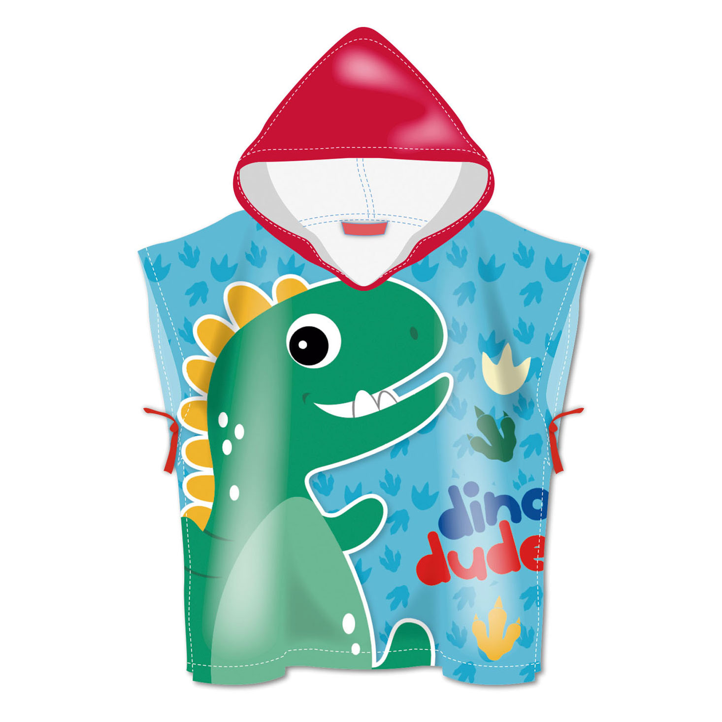 Handdoek Poncho Dino Dude, 55x55cm