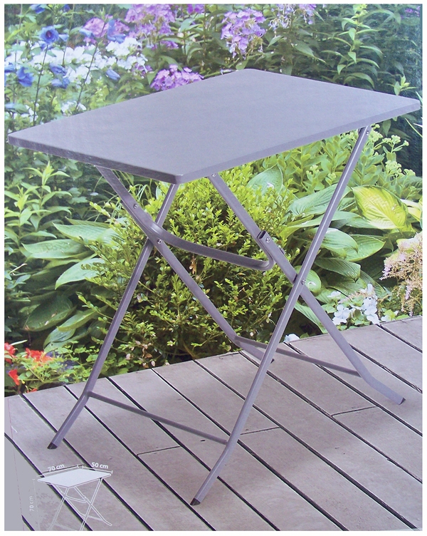 Bistrotafel vouwbaar metaal grijs 70x50cm Bistrotafel vouwbaar metaal grijs 70x50cm